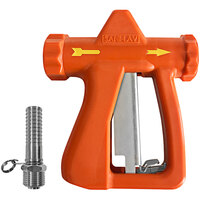 Sani-Lav NP1 Orange Stainless Steel Insulated Spray Nozzle with Stainless Steel Handle and Swivel Hose Adapter
