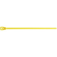 Retyz EveryTie Yellow 12" 50 lb. Tensile Strength (222N), 4.8 mm Strap Width Releasable / Reusable Cable Ties EVT-S12YW-TA - 100/Pack