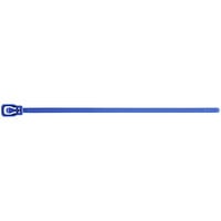 Retyz EveryTie Blue 12" 50 lb. Tensile Strength (222N), 4.8 mm Strap Width Releasable / Reusable Cable Ties EVT-S12BL-TA - 100/Pack