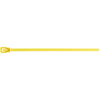Retyz EveryTie Yellow 16" 50 lb. Tensile Strength (222N), 5.6 mm Strap Width Releasable / Reusable Cable Ties EVT-S16YW-TA - 100/Pack