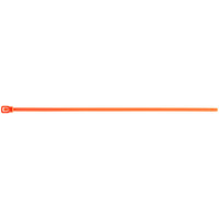 Retyz EveryTie Fluorescent Orange 12" 50 lb. Tensile Strength (222N), 4.8 mm Strap Width Releasable / Reusable Cable Ties EVT-S12FO-TA - 100/Pack