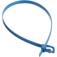 Retyz Metal Detectable WorkTie Blue 14 inch 120 lb. Tensile Strength (533N) 7.6 mm Strap Width Cable Ties WKT-M14BL-HA - 20/Pack