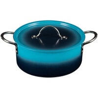 Bon Chef Country French X 4.3 Qt. Ombre Caribbean Blue Sauce Pot with Cover 73302-OM-C