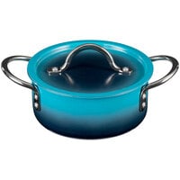 Bon Chef Country French X 54 oz. Ombre Caribbean Blue Sauce Pot with Cover 73299-OM-C