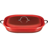 Bon Chef Country French X 5 Qt. Ombre Crimson Red Roasting Pan with Cover 73023-OM-CR