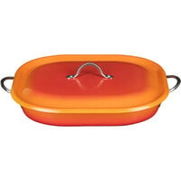 Bon Chef Country French X 5 Qt. Ombre Tangerine Roasting Pan with Cover 73023-OM-T