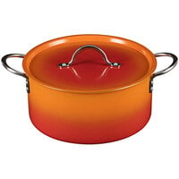 Bon Chef Country French X 5.7 Qt. Ombre Tangerine Sauce Pot with Cover 73303-OM-T