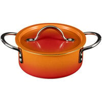Bon Chef Country French X 54 oz. Ombre Tangerine Sauce Pot with Cover 73299-OM-T
