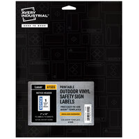 Avery® 7" x 10" "Notice" White Rectangle UV-Resistant Printable Permanent Vinyl Labels 61555 - 15/Pack
