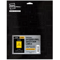 Avery® 7" x 10" Safety Yellow Rectangle UV-Resistant Printable Permanent Vinyl Labels 61554 - 15/Pack