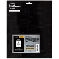 Avery® 3 1/2" x 5" White Rectangle UV-Resistant Printable Permanent Vinyl Labels 61550 - 100/Pack