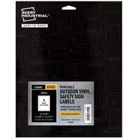Avery® 7" x 10" White Rectangle UV-Resistant Printable Permanent Vinyl Labels 61552 - 25/Pack