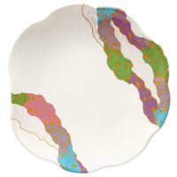 GET 139-CO 8 inch Contemporary Melamine Scallop Shaped Plate - 12/Pack