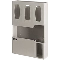 BOWMAN Dispensers Quartz Beige ABS Plastic Wall Mount Triple Glove Box / Single Face Mask Protective Wear Organizer LD-007