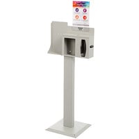BOWMAN Dispensers Cover Your Cough Quartz Beige Steel Compliance Kit with Vertical Sign Holder and Dispenser Mount BD105-0012