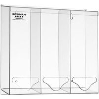 BOWMAN Dispensers Clear PETG Plastic Tall Triple Bulk Dispenser BP-090
