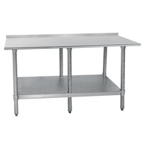 Advance Tabco TTF-308-X 30" x 96" 18 Gauge Stainless Steel Work Table with Backsplash and Undershelf