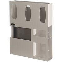 BOWMAN Dispensers Quartz Beige ABS Plastic Wall Mount Triple Glove Box / Double Face Mask Box Protective Wear Organizer LD-070