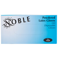 Noble Products Small Powdered Disposable Latex Gloves for Foodservice - Box of 100