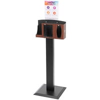 BOWMAN Dispensers Cover Your Cough Cherry / Black Steel / Plastic Compliance Kit with Vertical Sign Holder BD111-0033