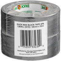 Duck Tape Max Strength 1 7/8" x 35 Yards Black Duct Tape 242860 - 2/Pack