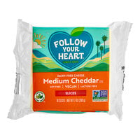 Follow Your Heart Dairy-Free Vegan Sliced Medium Cheddar Cheese 7 oz. - 11/Case
