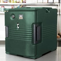 Cambro Ultra Pan Carrier® Granite Green Front Loading Insulated Electric (110V, degrees F) Food Pan Carrier - 6 Full-Size Pan Max Capacity