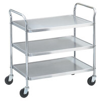 Vollrath 97106 Knocked Down Stainless Steel 3 Shelf Utility Cart - 33" x 21" x 36 1/2"