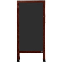 Aarco MA-3B 42" x 18" Cherry A-Frame Sign Board with Black Write On Chalk Board
