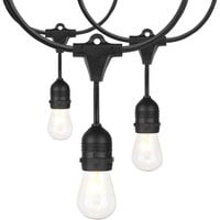 24' Incandescent String Lights with (12) S14 Bulbs - 120V, 132W, 2850K