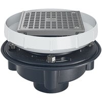 Zurn Elkay EZ1-PV4-S6 EZ1 PVC Floor Drain with 6" Square Nickel Bronze Strainer and 4" Solvent Weld Outlet