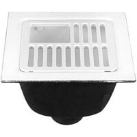 Zurn Elkay FD2375-NH3-T 12" x 12" Cast Iron Floor Sink with 3/4 Grate, 3" No-Hub Connection, and 6" Sump Depth