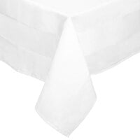 Garnier-Thiebaut Satin Band Crossbordered White 72" x 72" 100% ELS Cotton Cloth Table Cover