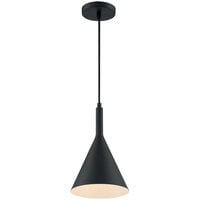 SATCO/NUVO Lightcap 1-Light Mini Pendant Light with Matte Black Finish - 120V, 60W