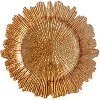 10 Strawberry Street SPG340 13 3/4 inch Sponge Gold Glass Charger Plate