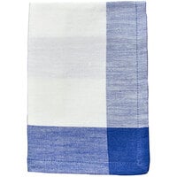 Garnier-Thiebaut Intramuri Blue 22 inch x 23 inch 100% Slub Cotton Cloth Napkins - 10/Pack