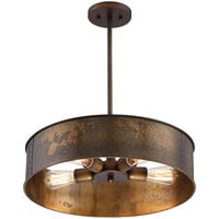 SATCO/NUVO Kettle 4-Light Pendant Light with Weathered Brass Finish - 120V, 60W