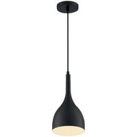 SATCO/NUVO Bellcap 1-Light Mini Pendant Light with Matte Black Finish - 120V, 60W