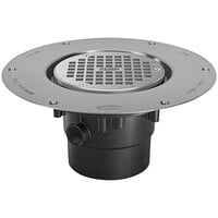 Zurn Elkay FD2-PV3 FD2 Adjustable PVC Floor Drain with 5" Round Nickel Bronze Head, Deck Plate, and 3" - 4" Outlet