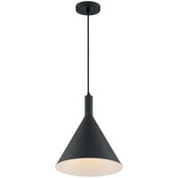 SATCO/NUVO Lightcap 1-Light Pendant Light with Matte Black Finish - 120V, 100W