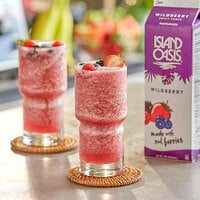 Island Oasis Wildberry Frozen Beverage Mix 32 oz. - 12/Case