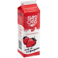 Island Oasis Strawberry Frozen Beverage Mix 32 oz. - 12/Case