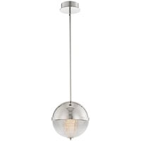 Kalco Portland 10" LED Contemporary Mini Pendant Light with Polished Nickel Finish and Steel Top - 120V, 12W