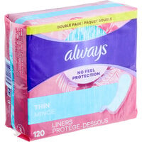 Always 120-Count Unscented Thin Daily Liners - 6/Case