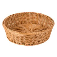 GET WB-1551-HY Designer Polyweave 15 1/2" x 4 1/4" Honey Round Plastic Basket