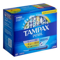 Tampax Pearl 47-Count Tampon with Plastic Applicator - Variety Pack - 6/Case