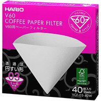 Hario V60 White Paper Coffee Filter Size 03 - 40/Box