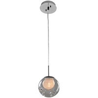 Kalco Meteor 1-Light Contemporary Mini Pendant Light with Clear Glass and Polished Chrome Finish - 120V, 20W