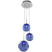 Kalco Meteor 3-Light Contemporary Pendant Light with Sapphire Glass and Polished Chrome Finish - 120V, 20W
