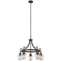 Kalco Allegheny 5-Light Farmhouse Chic Chandelier with Brownstone Finish - 120V, 60W